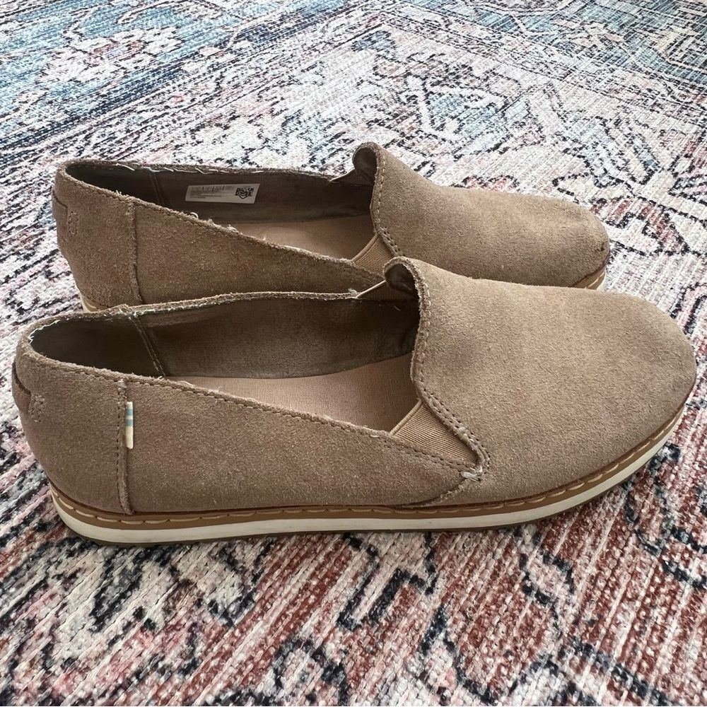 TOMS Desert Tan Suede Women's Palma Wrap Slip-Ons 10014282 size 8